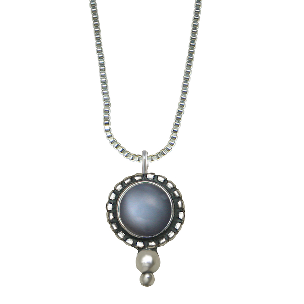 Sterling Silver Little Grey Moonstone Pendant Necklace